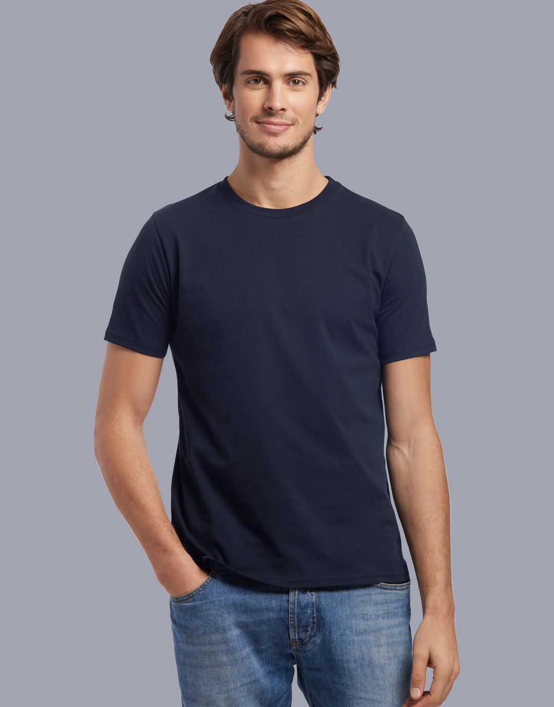 T-shirt homme coton bio personnalisable Descartes Bleu marine